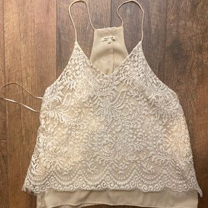 White tank with creme lining